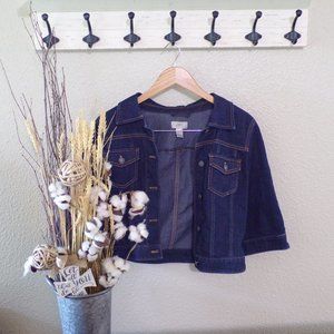 Loft Women's 3/4 Sleeve Denim Jean Jacket